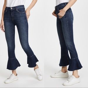 MOTHER Cha Cha Fray Flare Crop Jeans